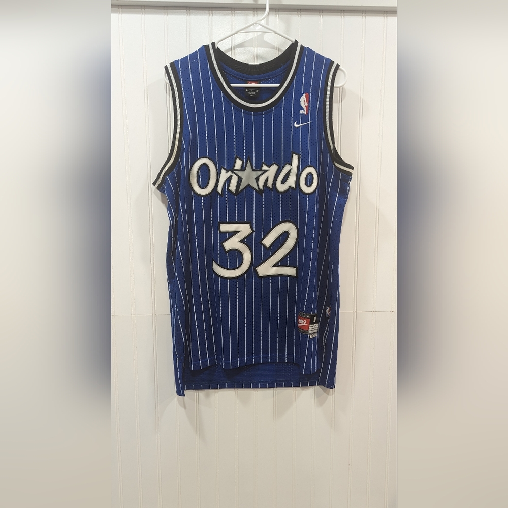 SHAQ ORLANDO MAGIC MENS MEDIUM PINSTRIPE BLUE JERSEY NIKE
